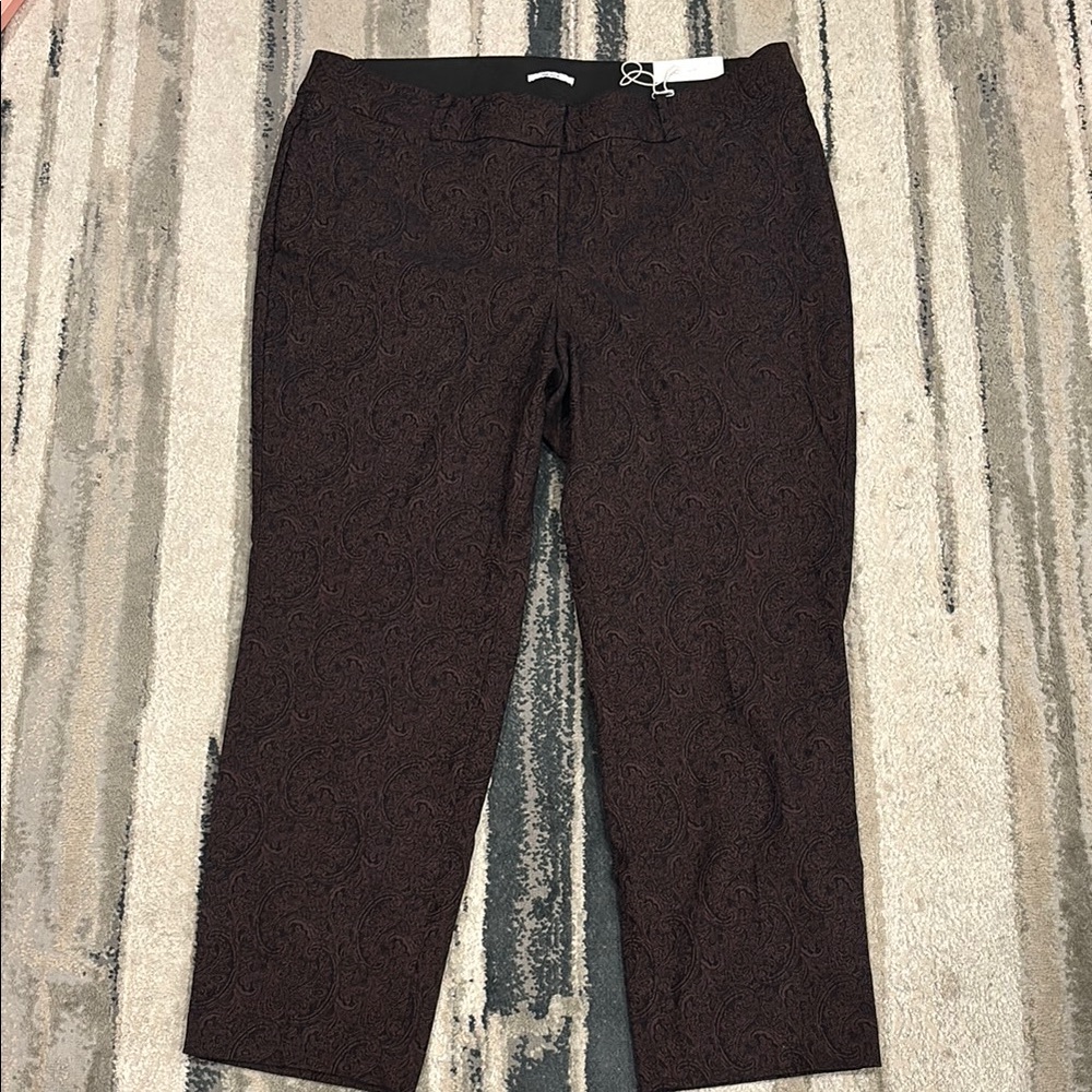 Brown Paisley Print Pants- Land Bryant